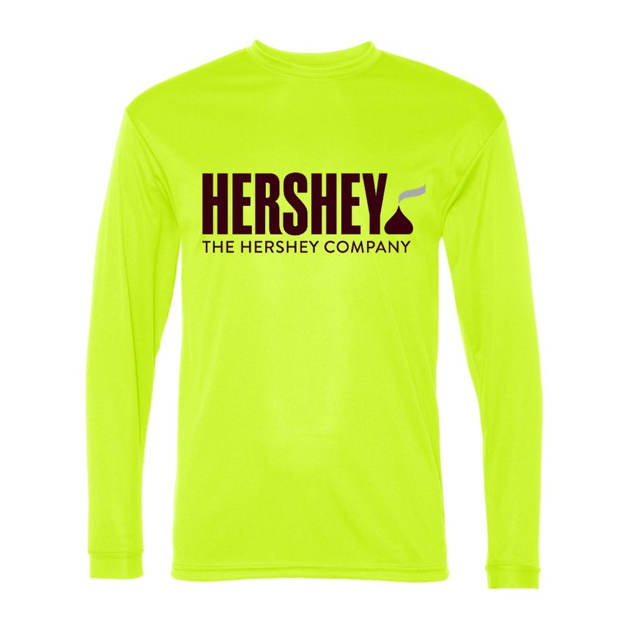Men's Hershey food Polyester Long Sleeve T-Shirt - Safety Yellow