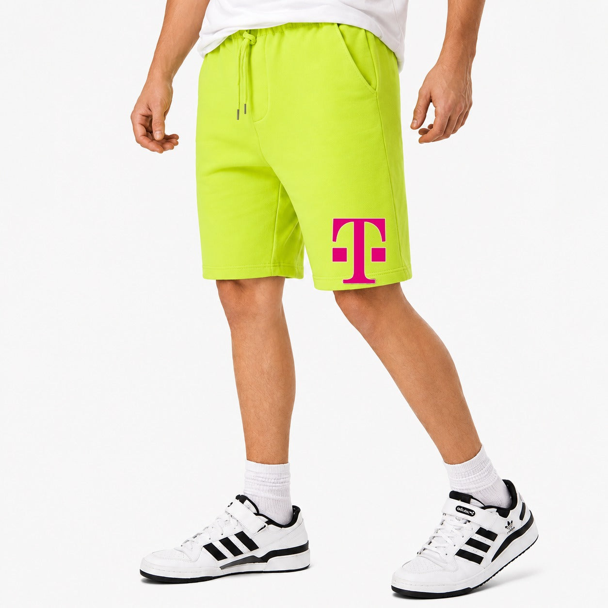 Men's T Mobile Logo PNG HD Cotton Shorts - Lime Green