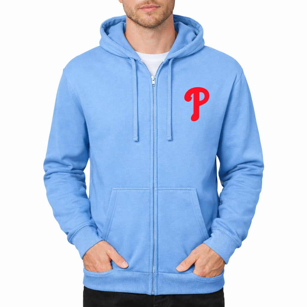 Men's Philadelphia Phillies Zipper Hoodie - Light Blue