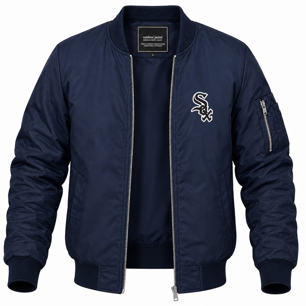 Men's Chicago White Sox Lightweight Bomber Jacket - Navy