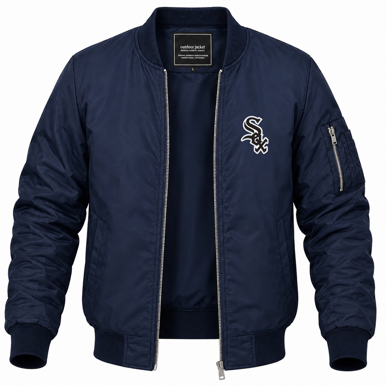 Men's Chicago White Sox Lightweight Bomber Jacket - Navy