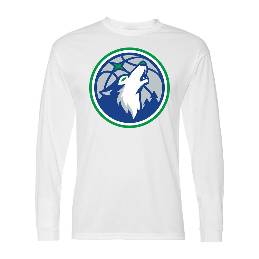 Men's Minnesota Timberwolves Polyester Long Sleeve T-Shirt - White