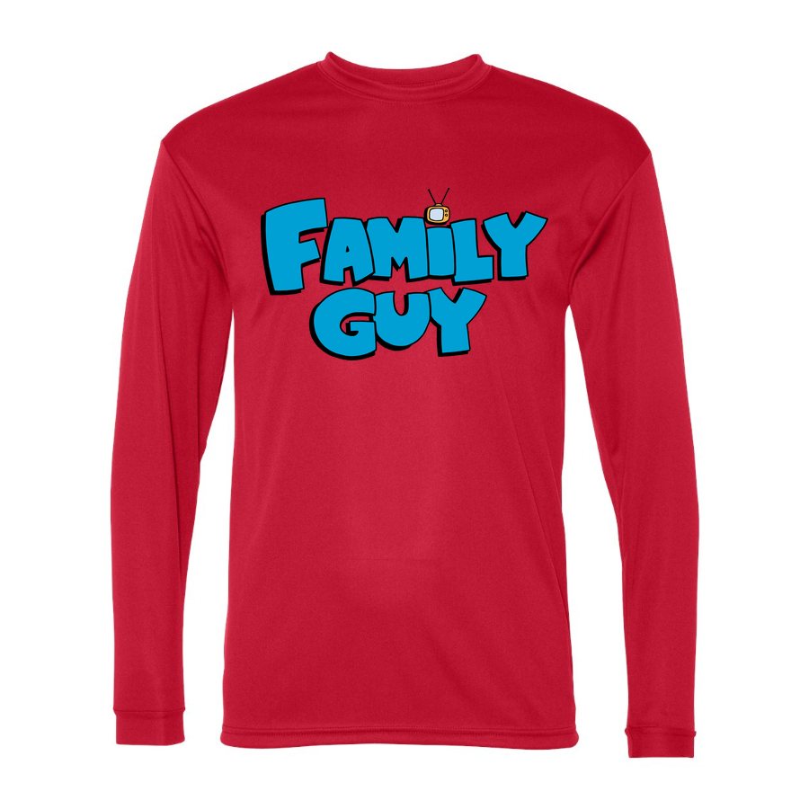 Men's Family Guy Polyester Long Sleeve T-Shirt - Red