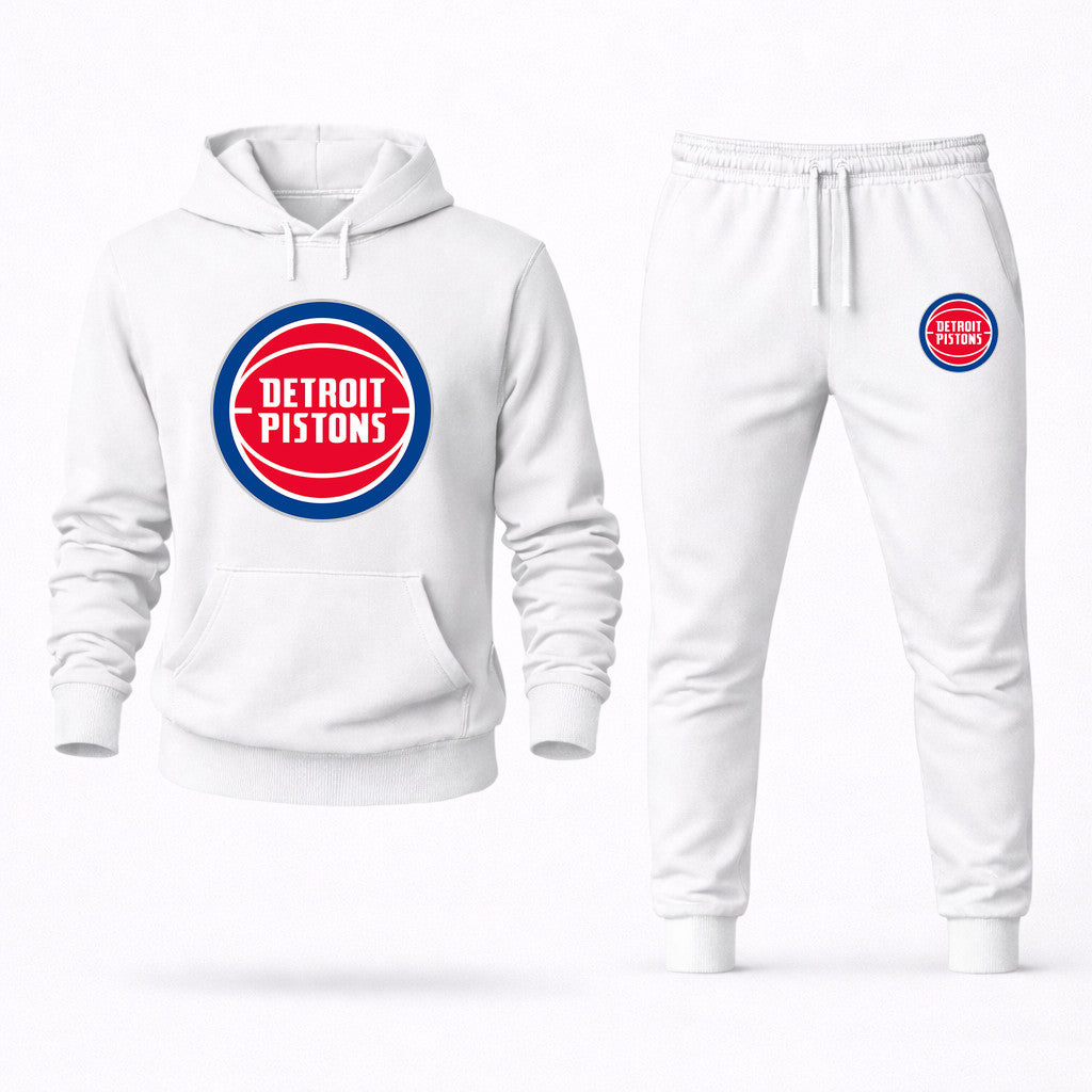 Detroit Pistons Hoodie and Joggers Set - White