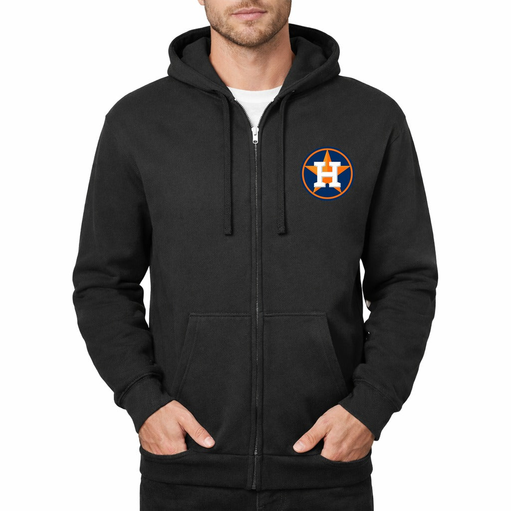 Men's Houston Astros Zipper Hoodie - Black