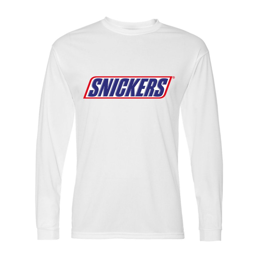 Men's Snickers food Polyester Long Sleeve T-Shirt - White