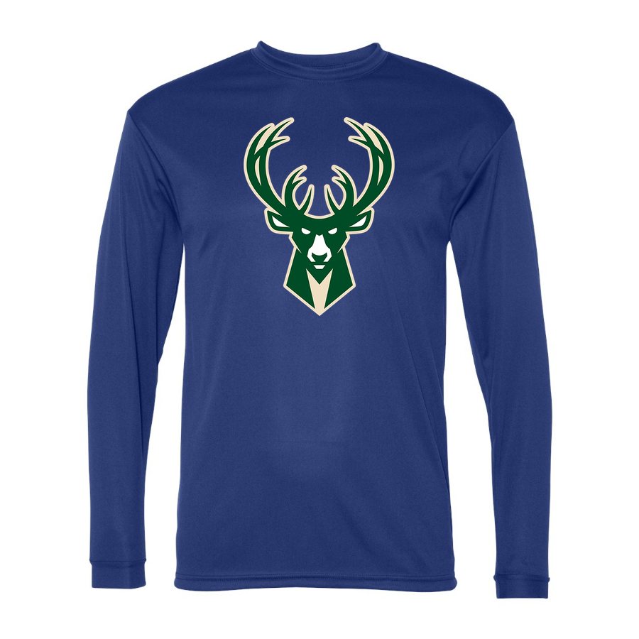 Men's Milwaukee Bucks Polyester Long Sleeve T-Shirt - Royal Blue