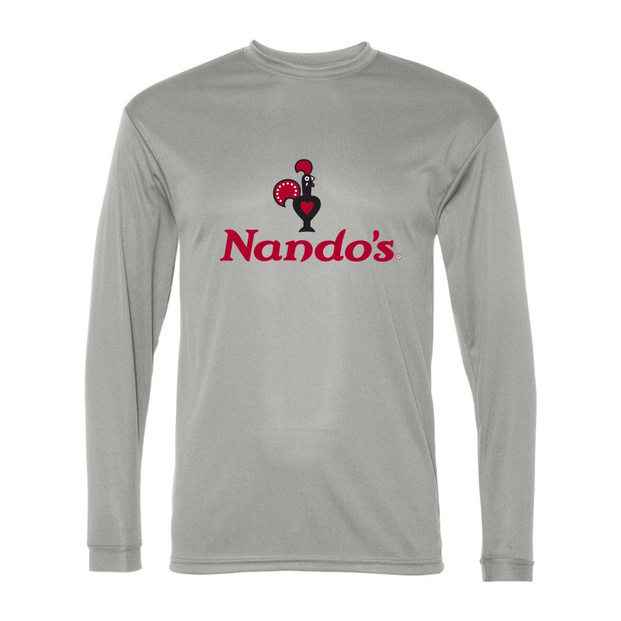 Men's Nando's Polyester Long Sleeve T-Shirt - Silver