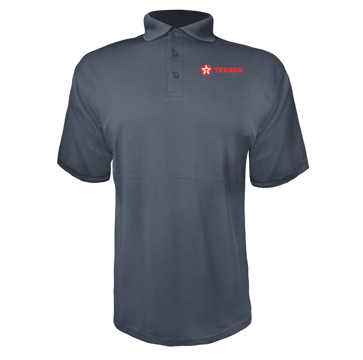 Texaco men's polyester polo in Charcoal