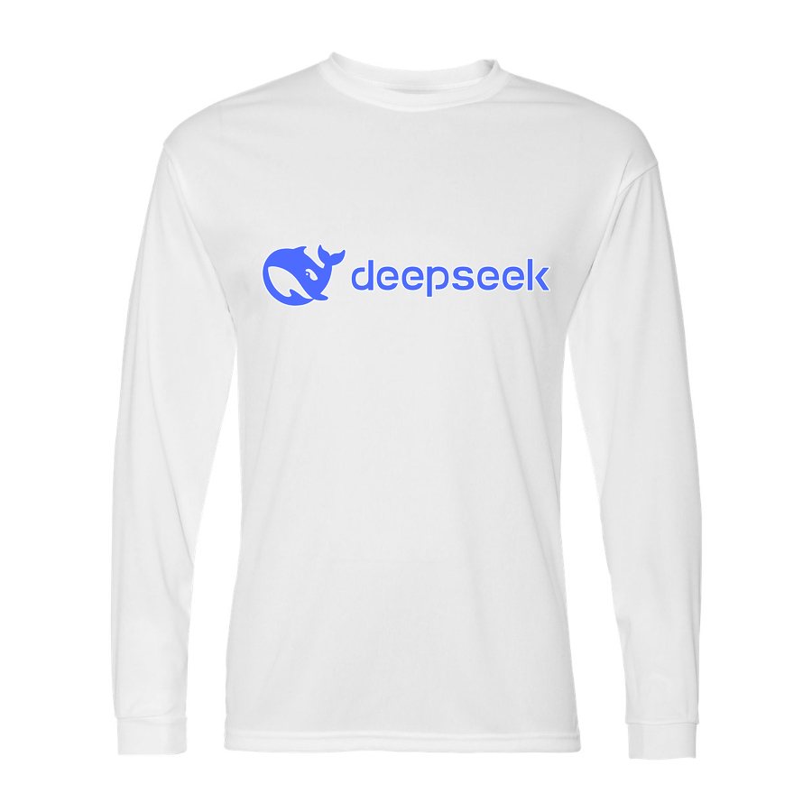 Men's DeepSeek Polyester Long Sleeve T-Shirt - White