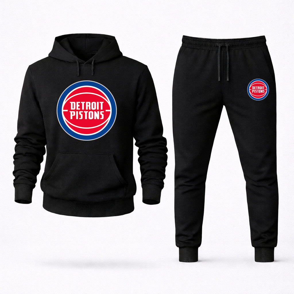 Detroit Pistons Hoodie and Joggers Set - Black