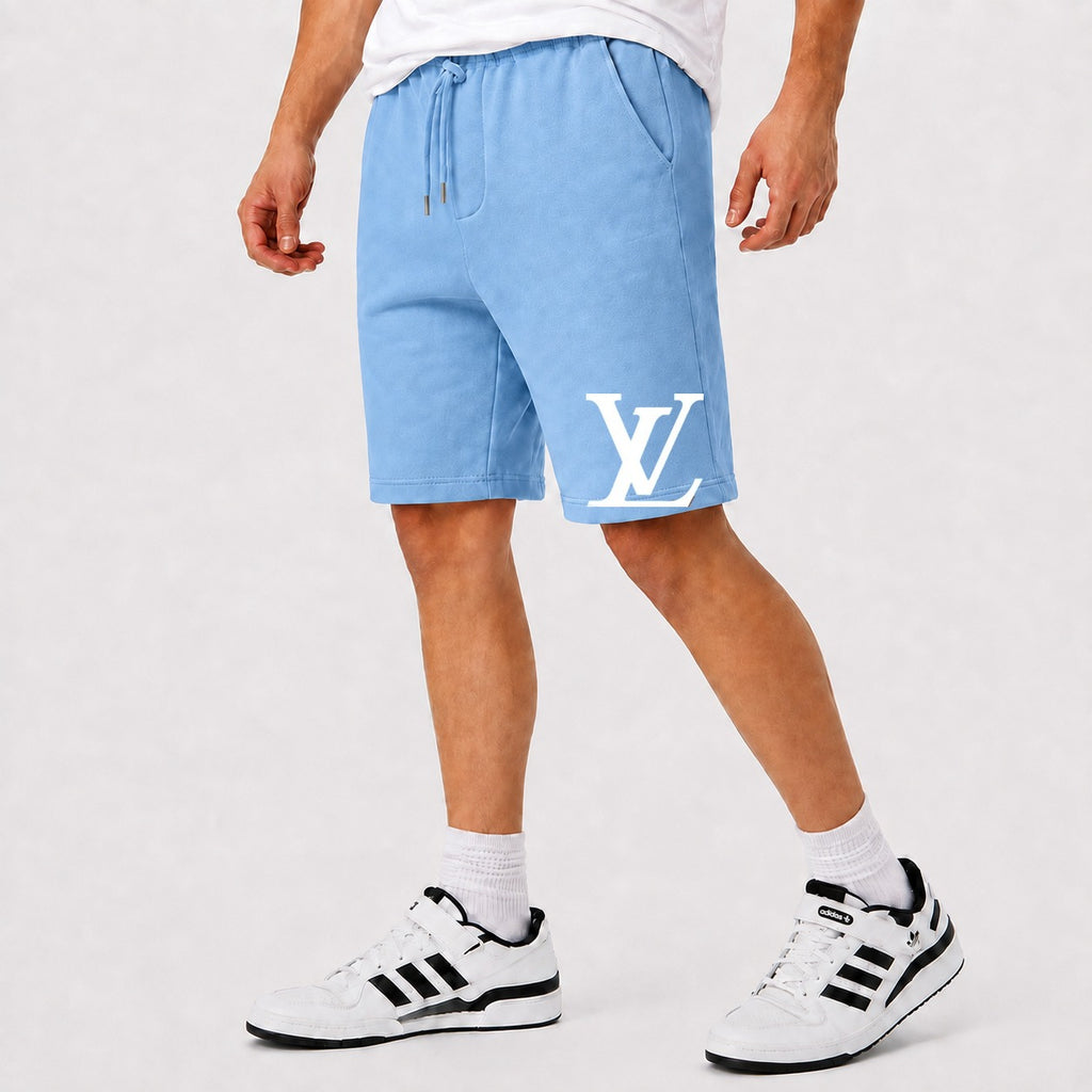 Men's Louis Vuitton White Cotton Shorts - Sky Blue