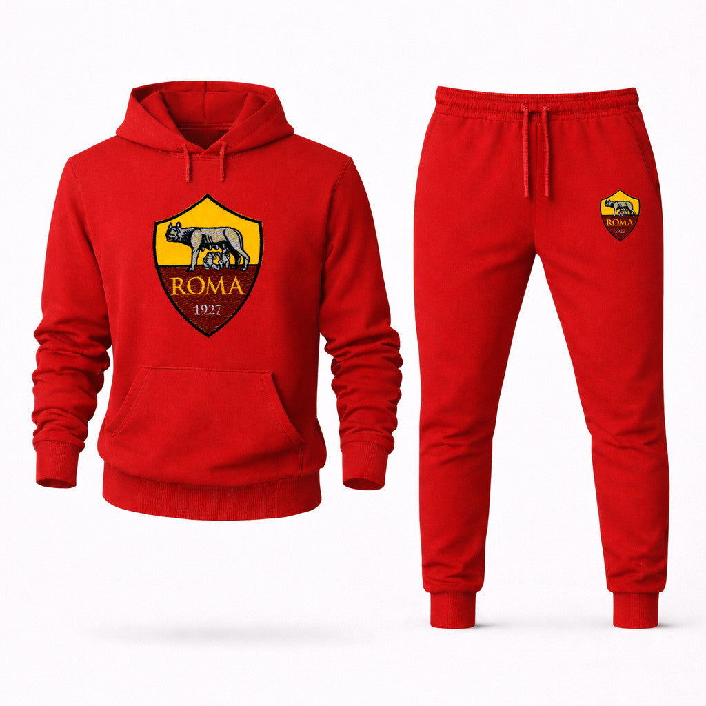 AS Roma FC Hoodie and Joggers Set - Red