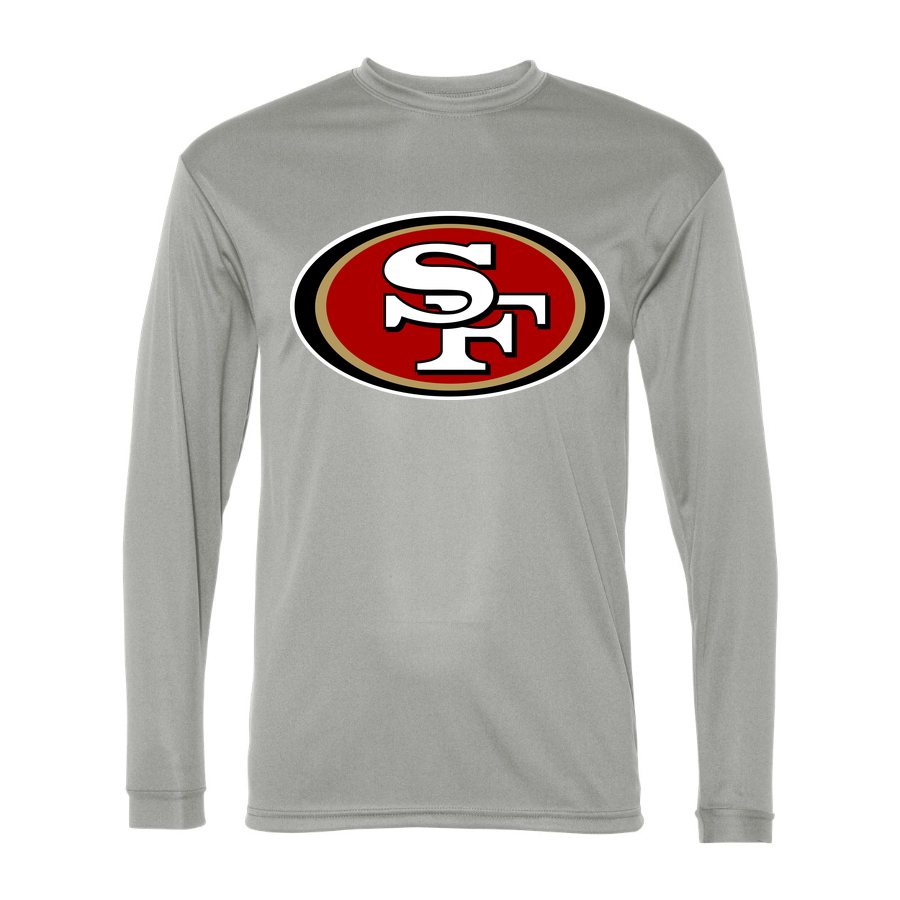 Men's San Francisco 49ers Polyester Long Sleeve T-Shirt - Silver