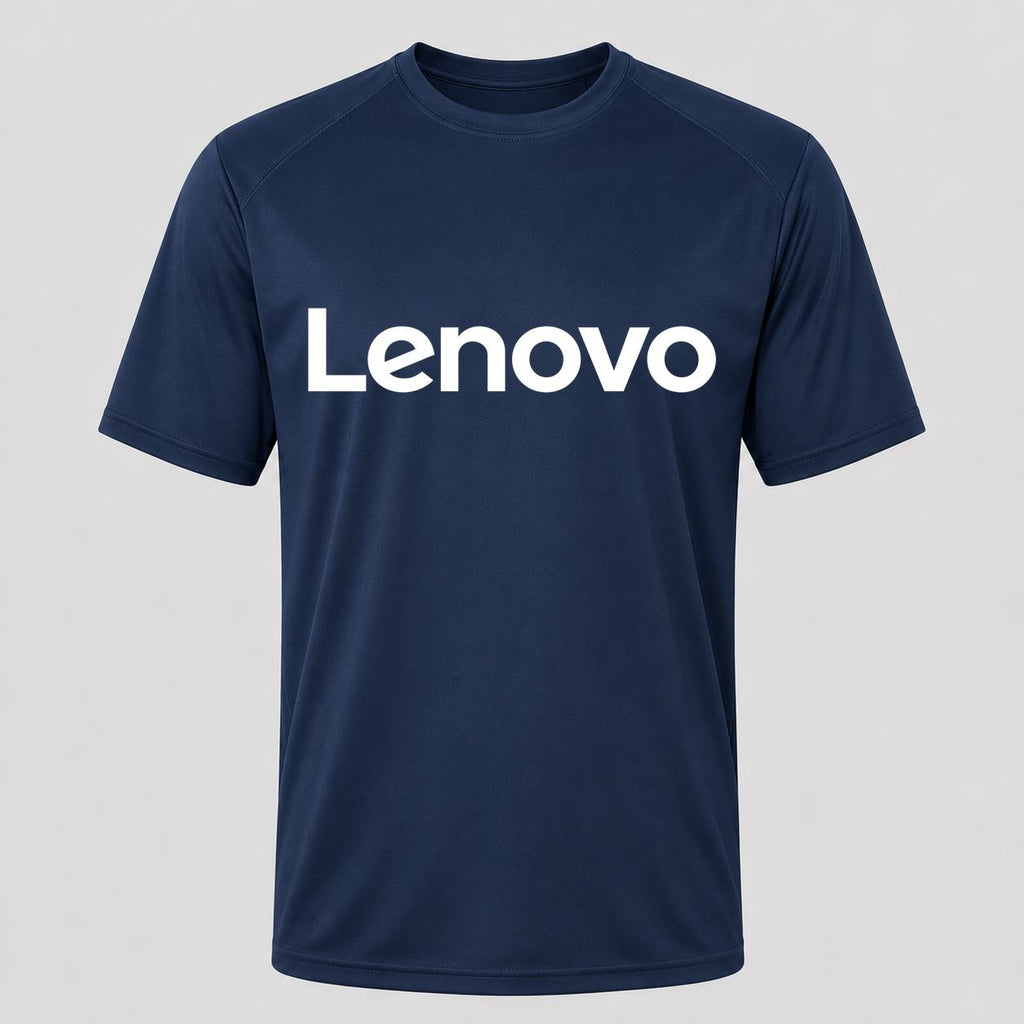 Men's Lenovo White Performance T-Shirt - Navy