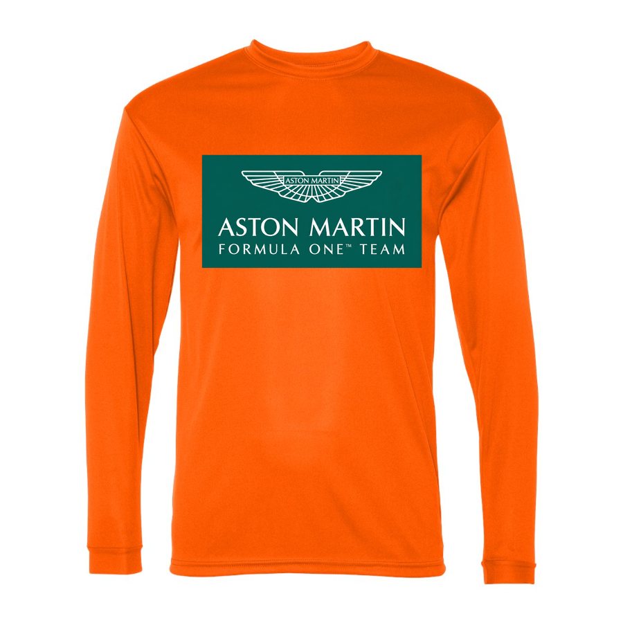 Men's Aston Martin Formula One Team Polyester Long Sleeve T-Shirt - Safety Orange