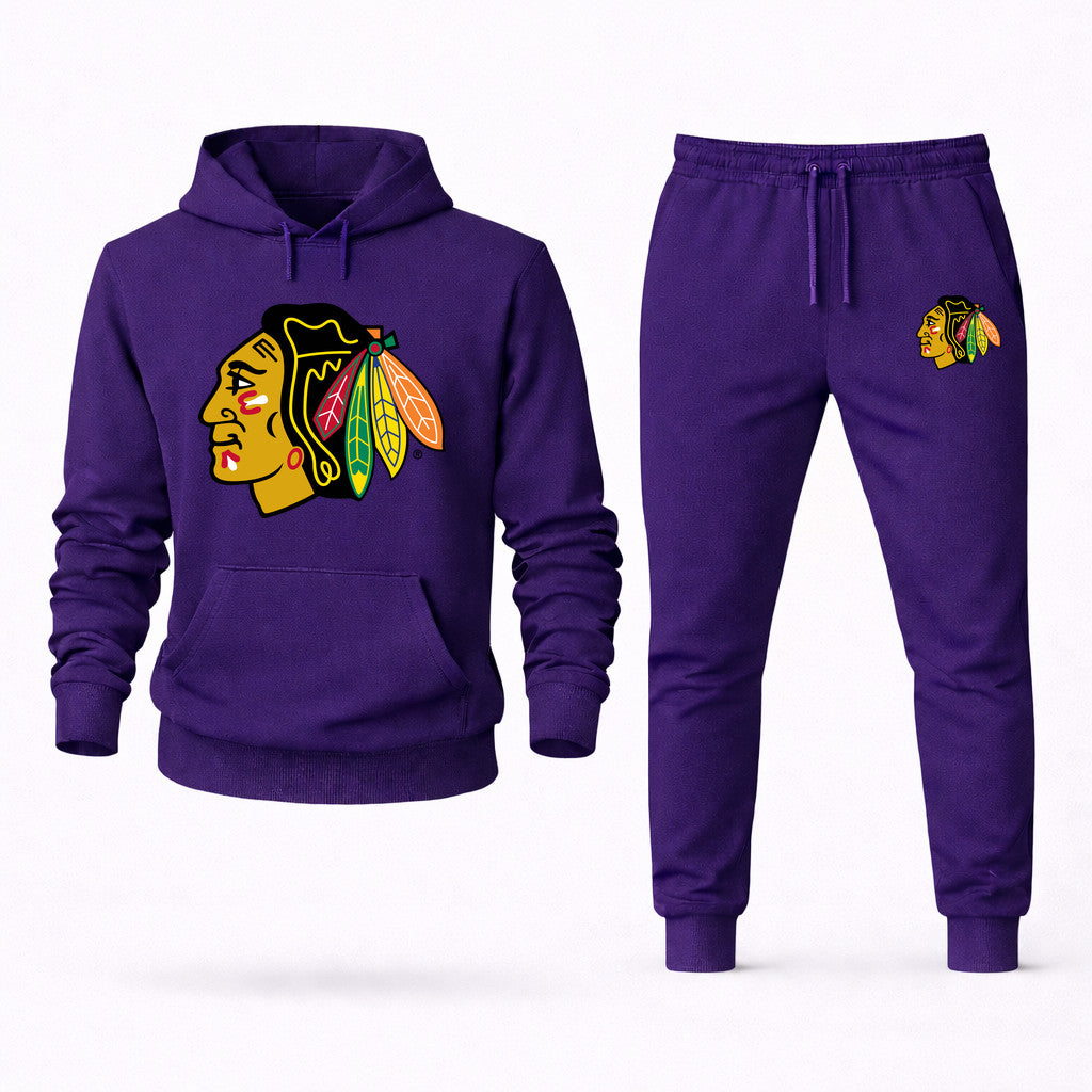 Chicago Blackhawks Hoodie and Joggers Set - Purple