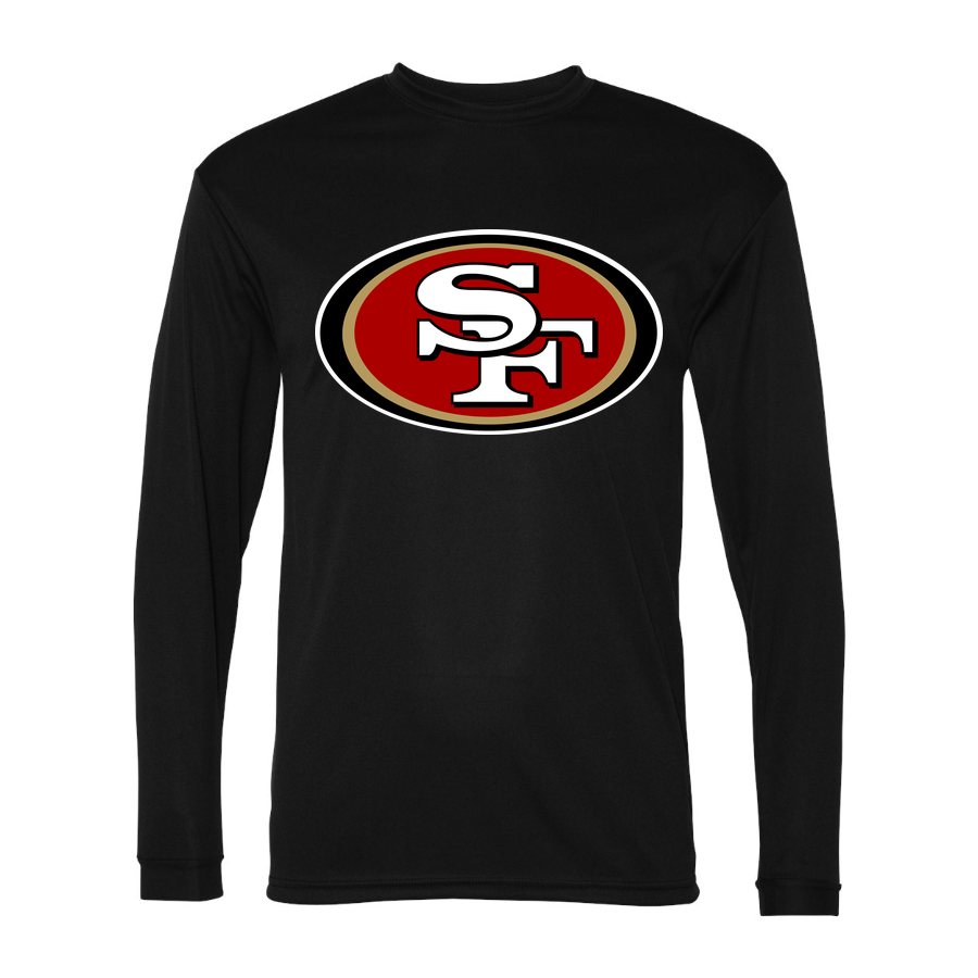 Men's San Francisco 49ers Polyester Long Sleeve T-Shirt - Black