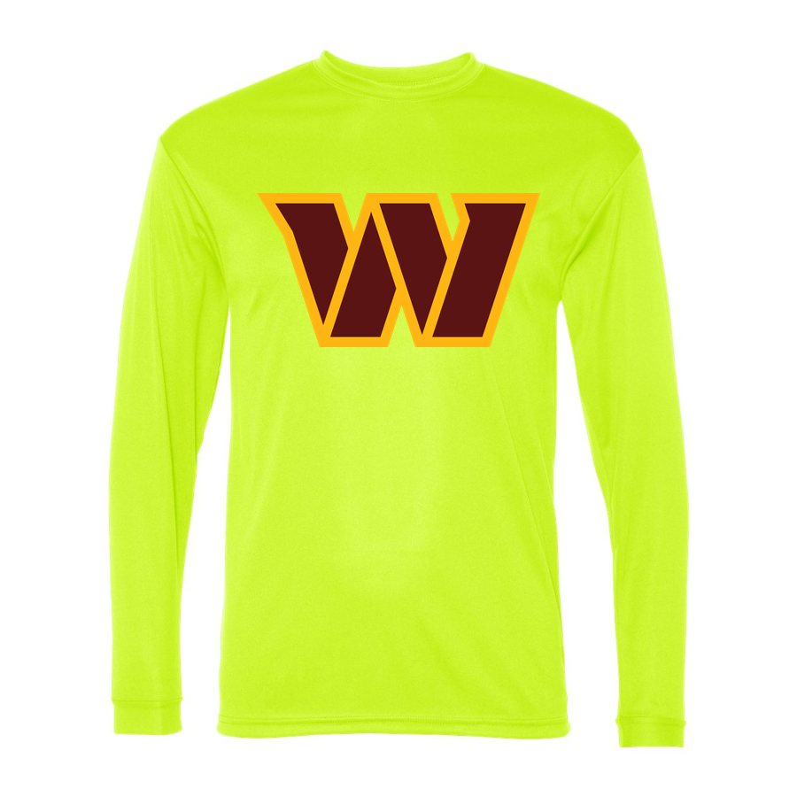 Men's Washington Commanders Polyester Long Sleeve T-Shirt - Safety Yellow