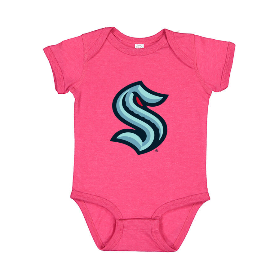 Seattle Kraken Baby Romper Onesie - Pink