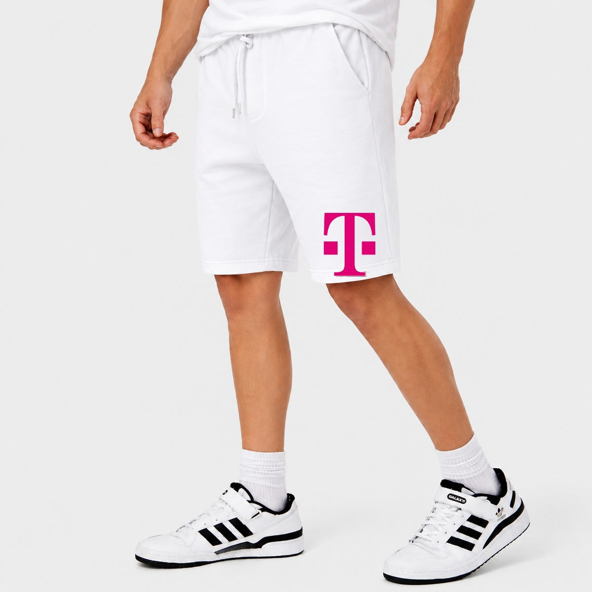 Men's T Mobile Logo PNG HD Cotton Shorts - White