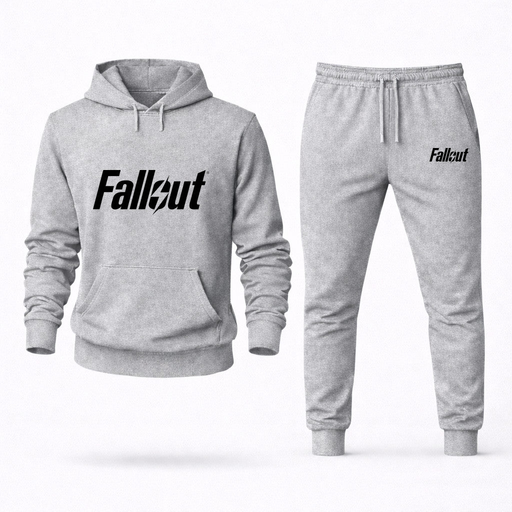 Fallout Black Hoodie and Joggers Set - Grey