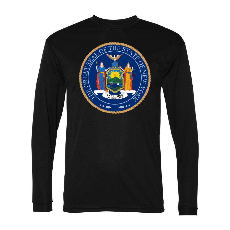 Men's New York Polyester Long Sleeve T-Shirt - Black