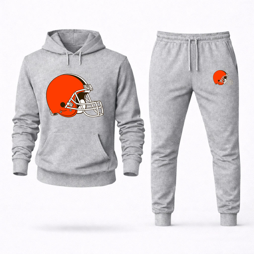 Cleveland Browns Hoodie and Joggers Set - Grey