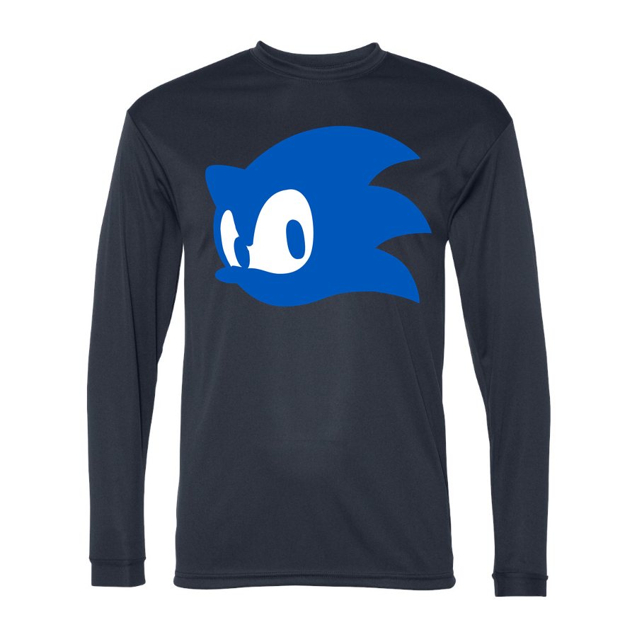 Men's Sonic Polyester Long Sleeve T-Shirt - Navy