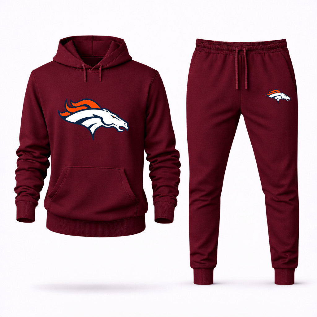 Denver Broncos Hoodie and Joggers Set - Burgundy