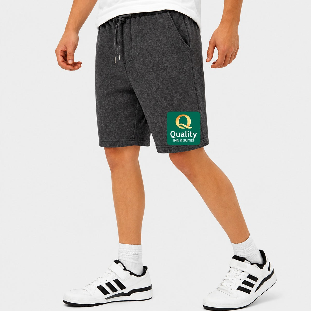 Men's Quality Inn & Suites Cotton Shorts - Charcoal