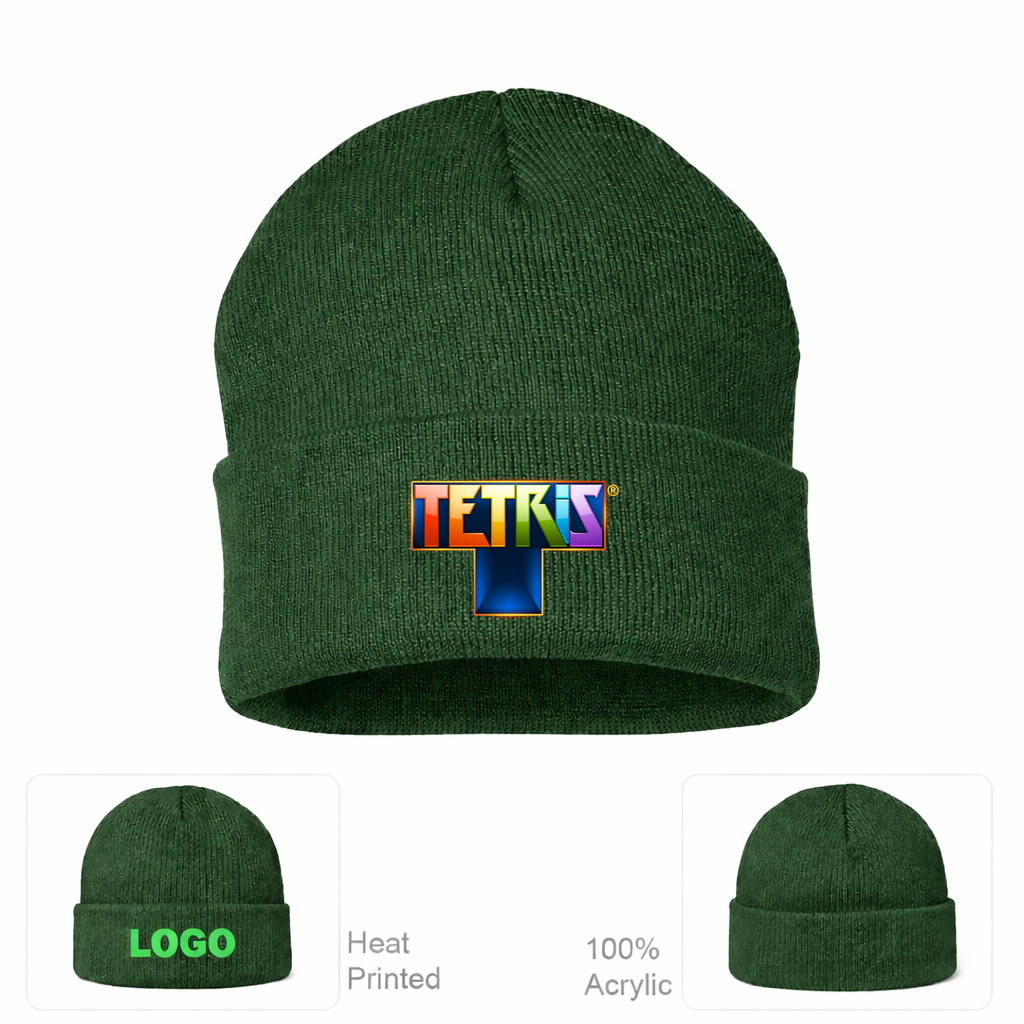 Tetris Beanie Hat - Forest Green