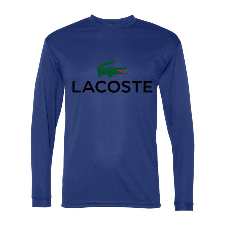 Men's Lacoste Polyester Long Sleeve T-Shirt - Royal Blue
