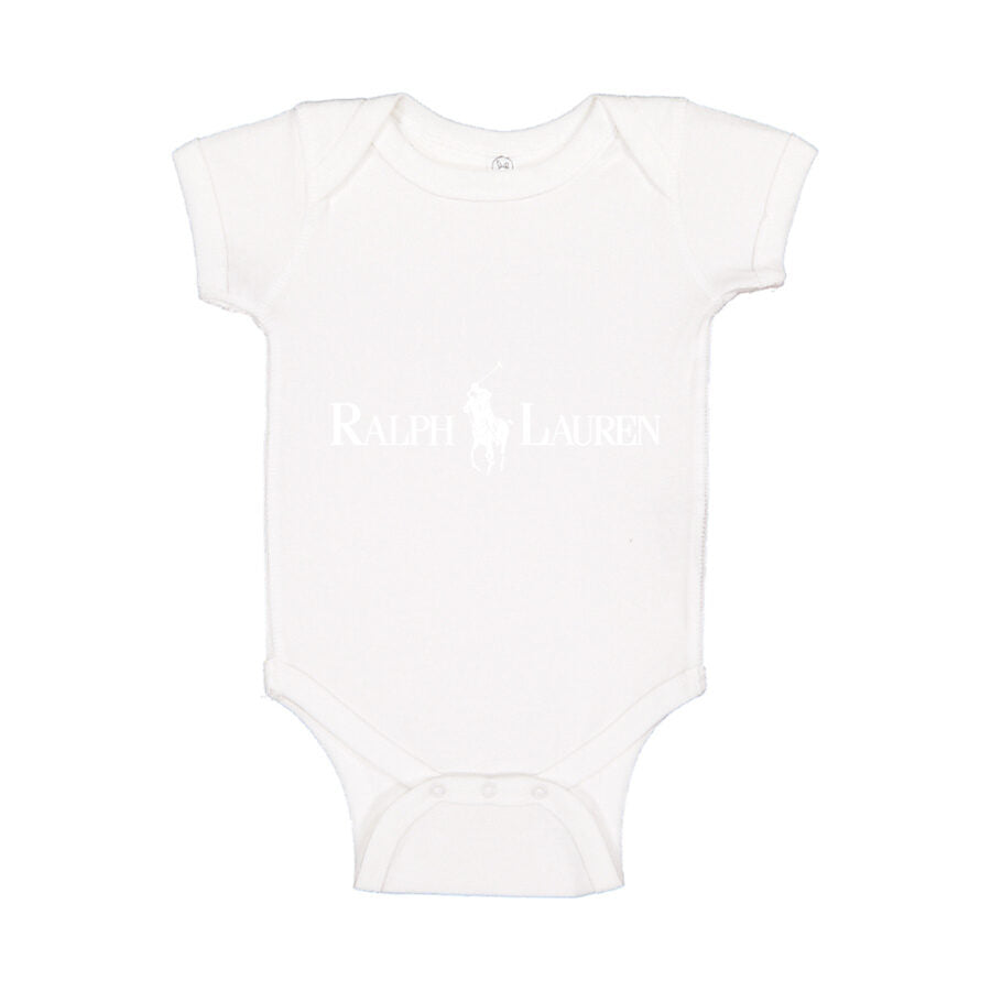 Polo Ralph Lauren White Logo Baby Romper Onesie - White