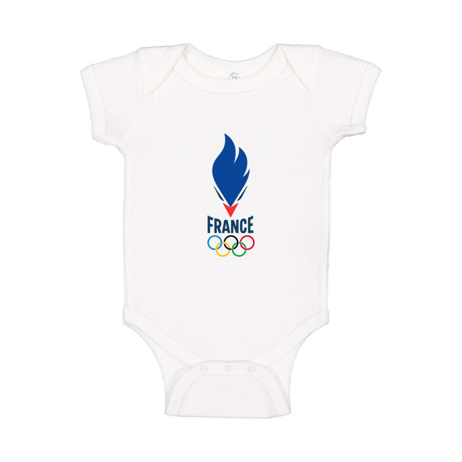 France 2024 Logo Baby Romper Onesie - White