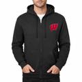 Men's Wisconsin Badgers Zipper Hoodie - Black