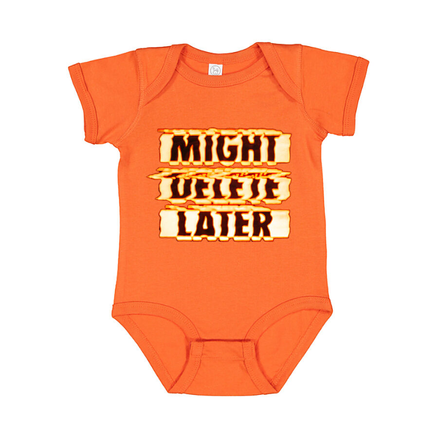 Might Delete Later Baby Romper Onesie - Orange