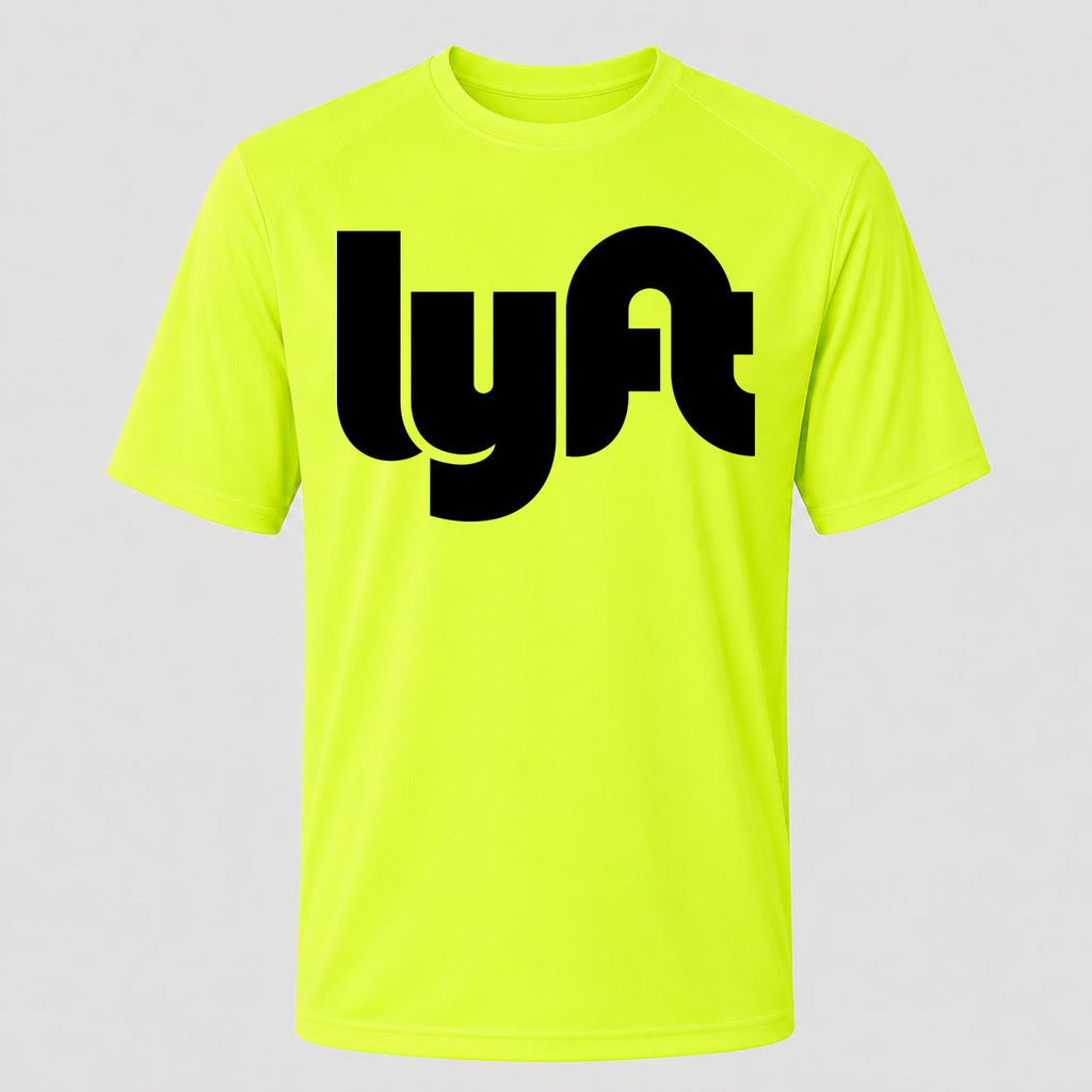 Men's Lyft Black Performance T-Shirt - Safety Green