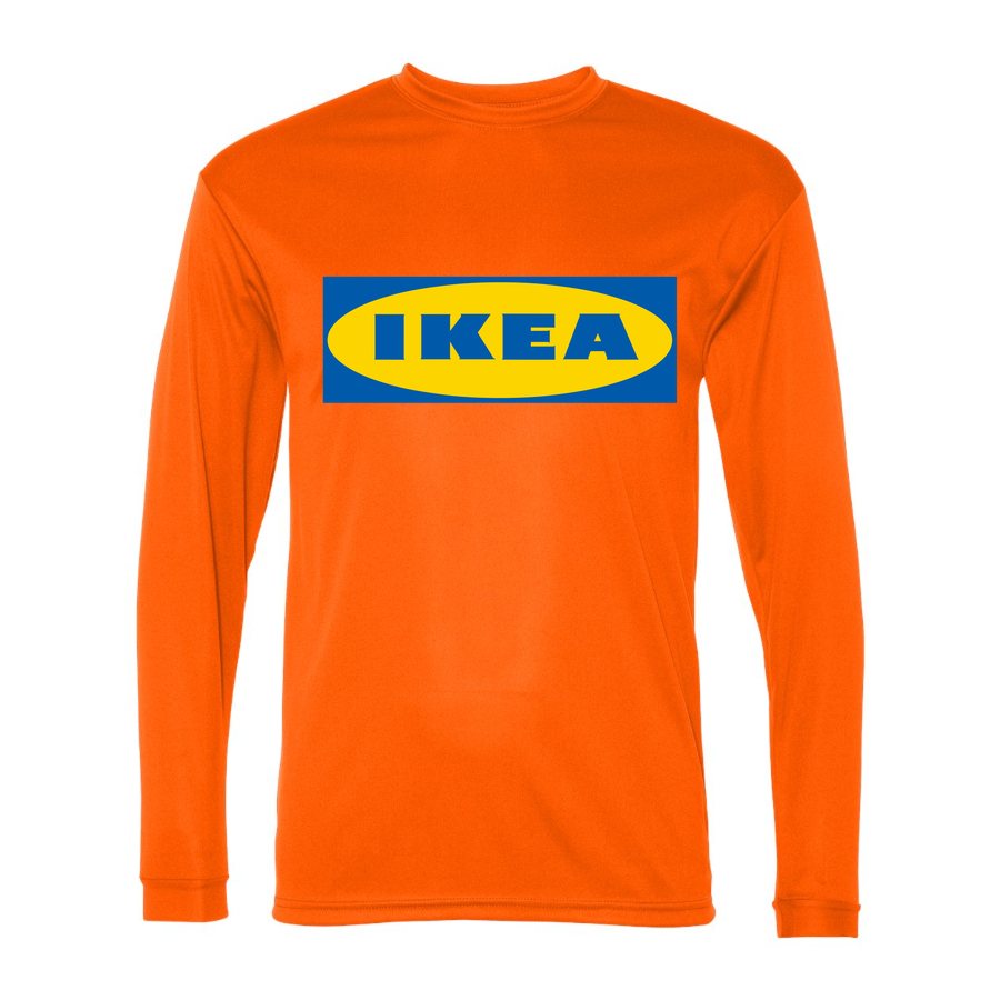 Men's IKEA Polyester Long Sleeve T-Shirt - Safety Orange