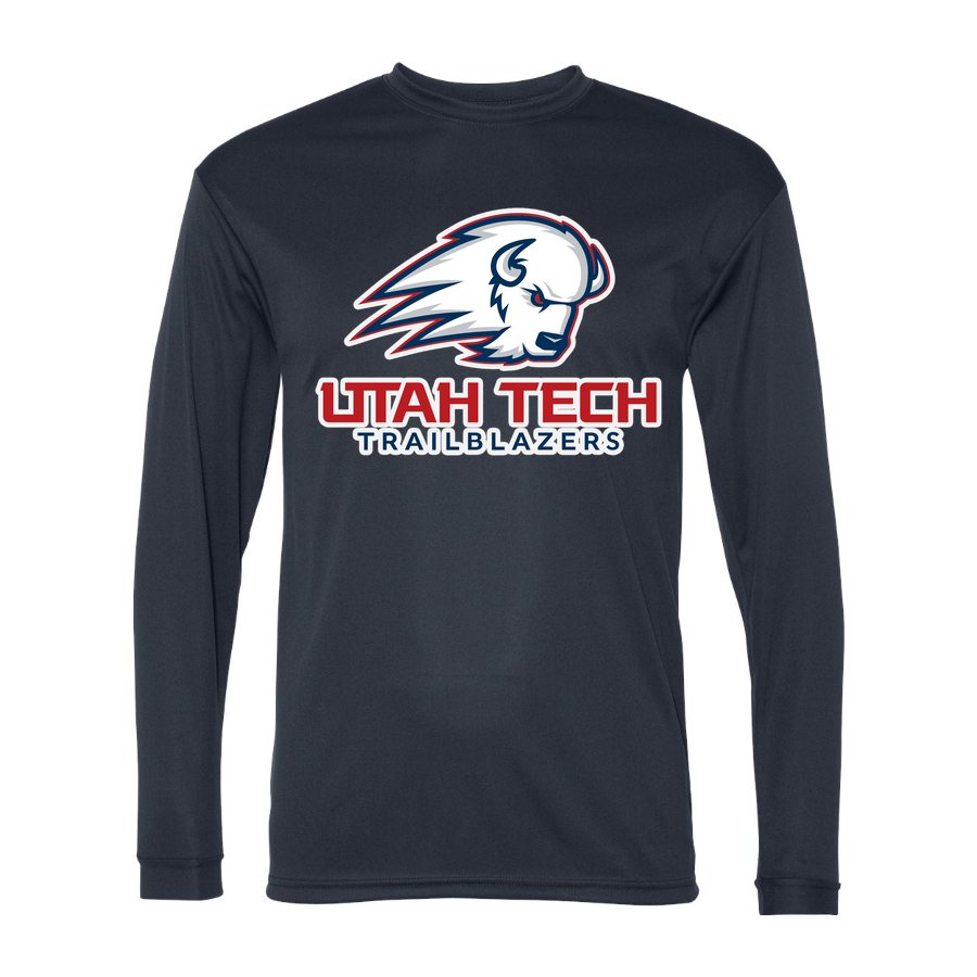 Men's Utah Tech Trailblazers Polyester Long Sleeve T-Shirt - Navy