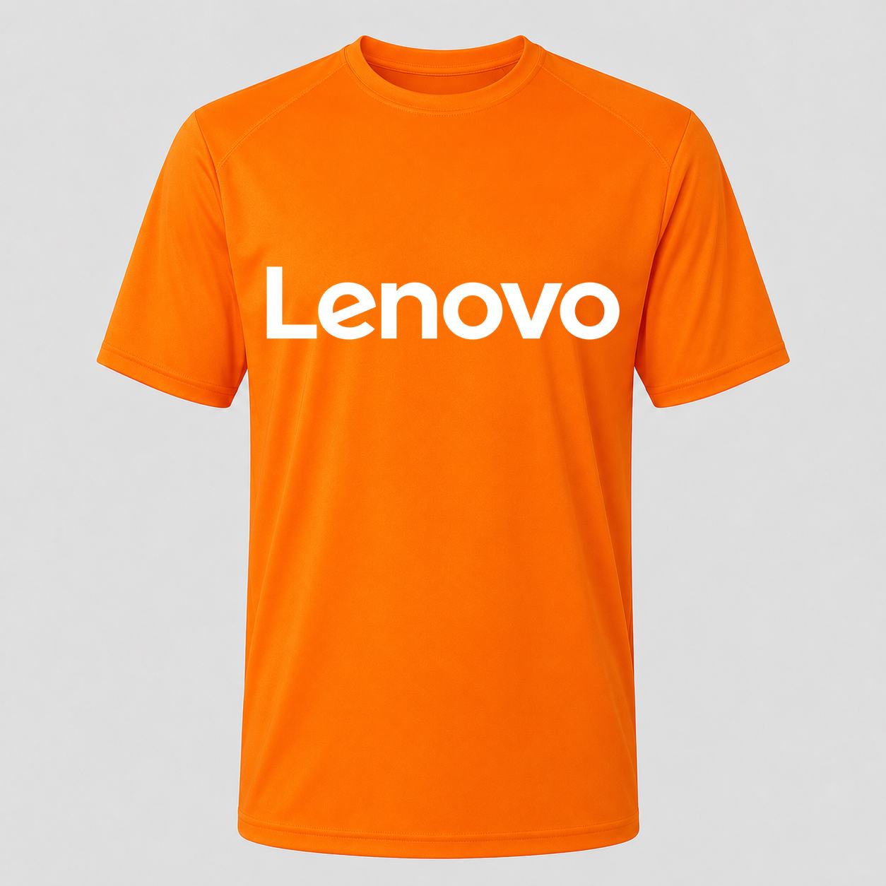 Men's Lenovo White Performance T-Shirt - Orange
