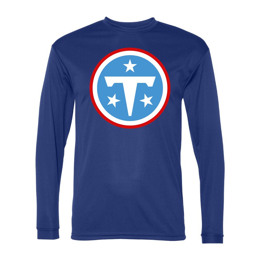 Men's Tennessee Titans Polyester Long Sleeve T-Shirt - Royal Blue
