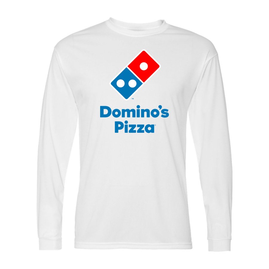 Men's Domino's Pizza Polyester Long Sleeve T-Shirt - White