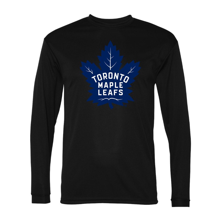 Men's Toronto Maple Leafs Polyester Long Sleeve T-Shirt - Black
