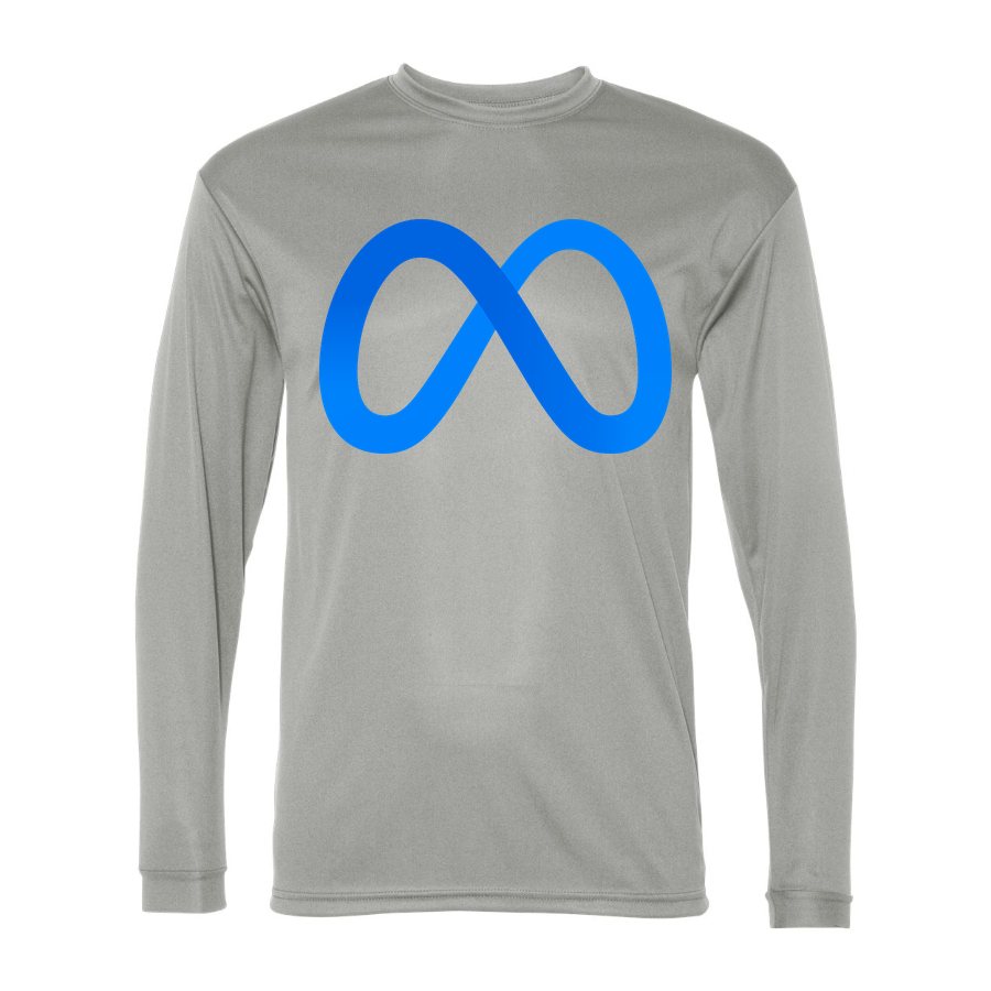 Men's Meta Polyester Long Sleeve T-Shirt - Silver