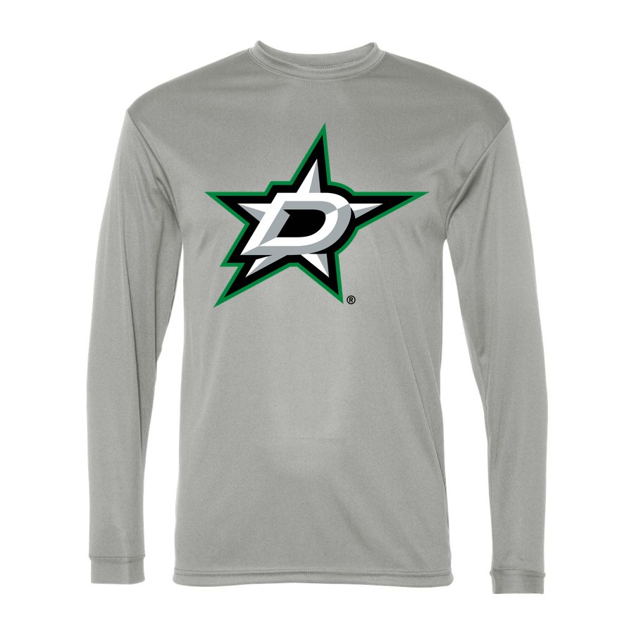 Men's Dallas Stars Polyester Long Sleeve T-Shirt - Silver