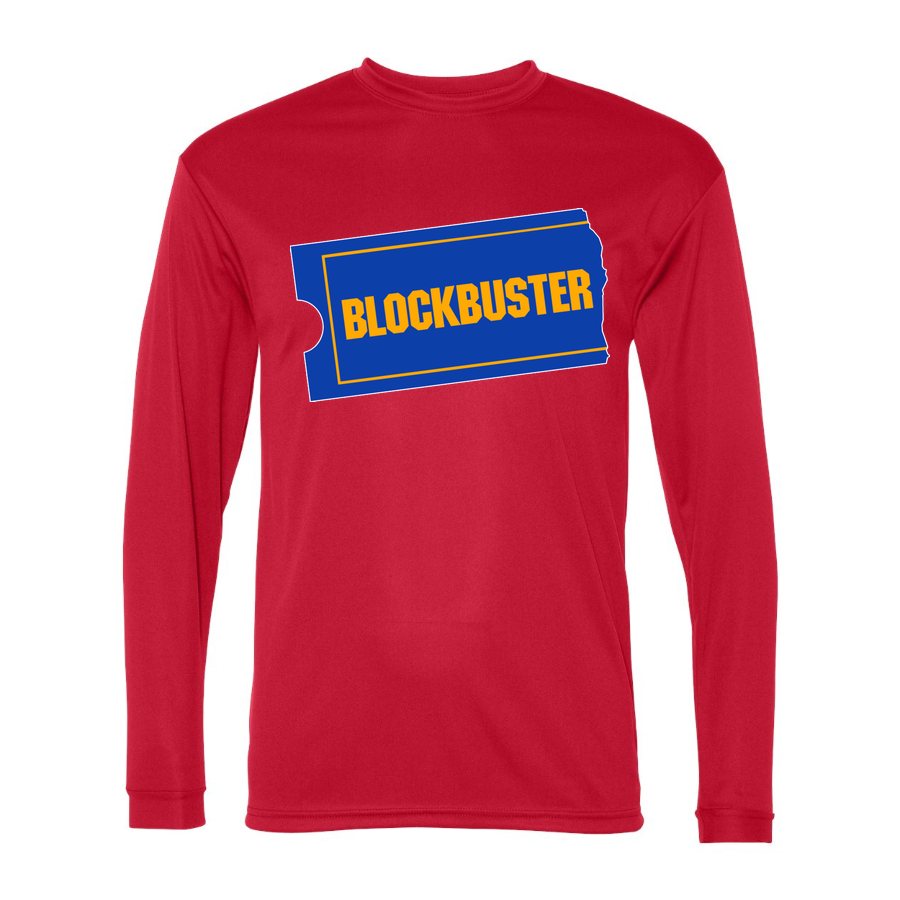 Men's Blockbuster Polyester Long Sleeve T-Shirt - Red