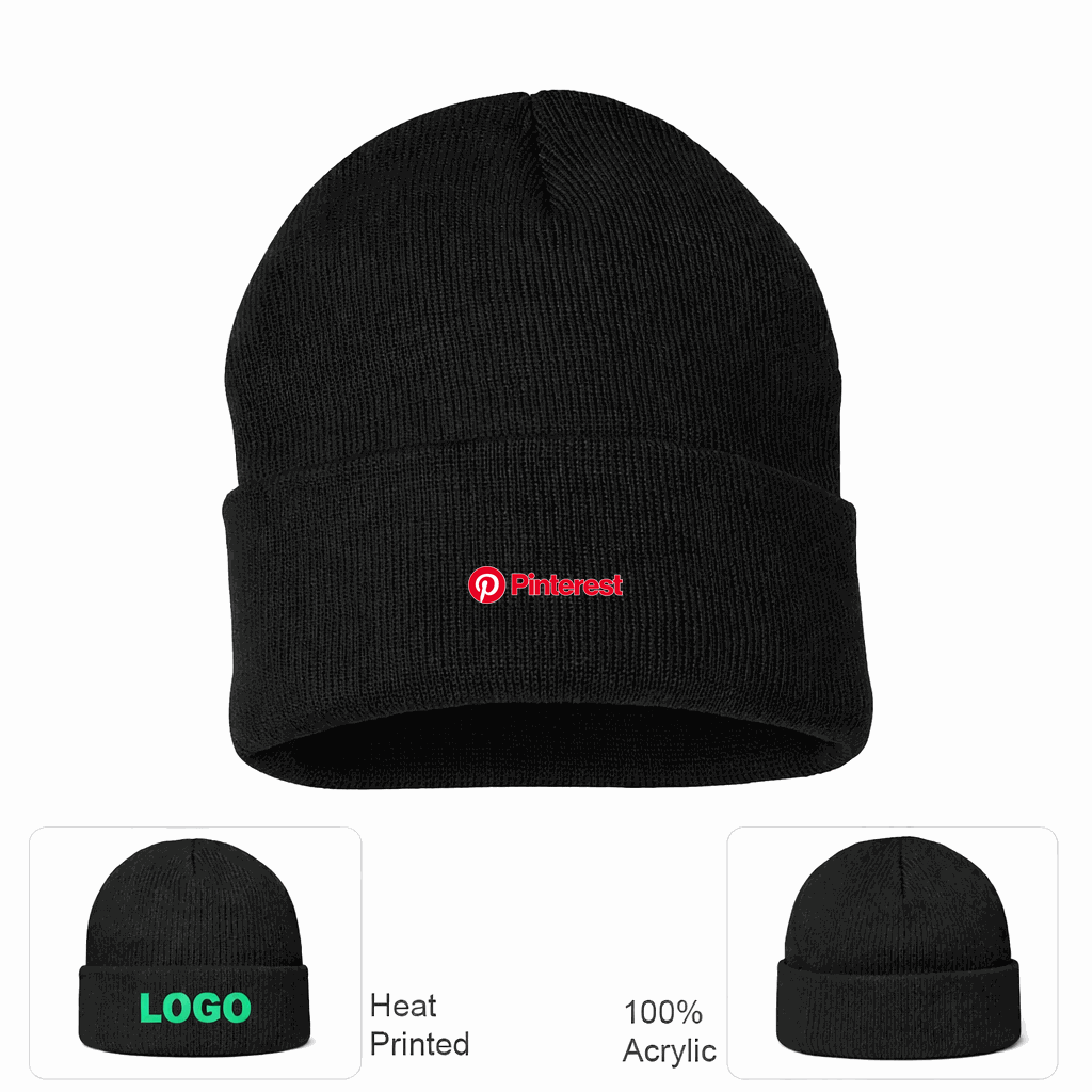 Pinterest Beanie Hat - Black