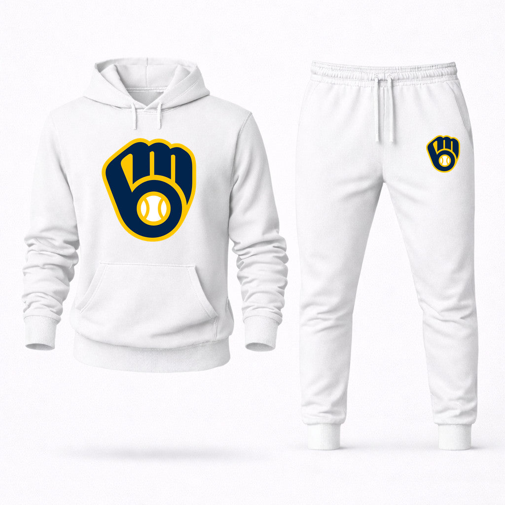 Milwaukee Brewers Hoodie and Joggers Set - White