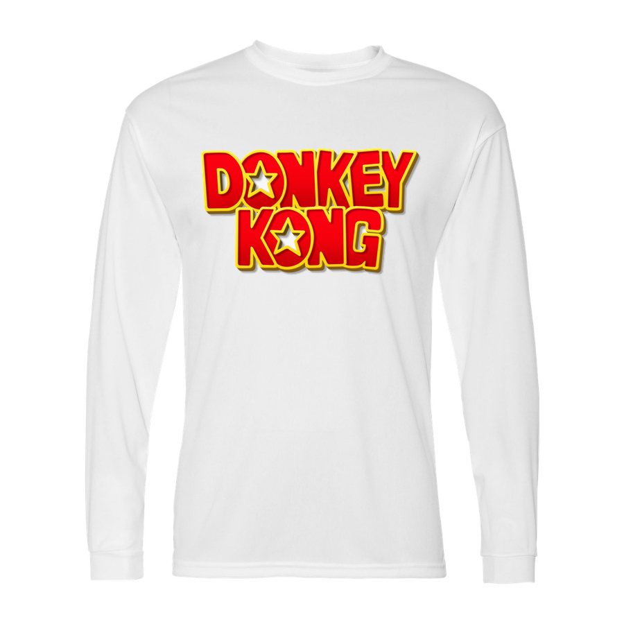 Men's Donkey Kong Polyester Long Sleeve T-Shirt - White